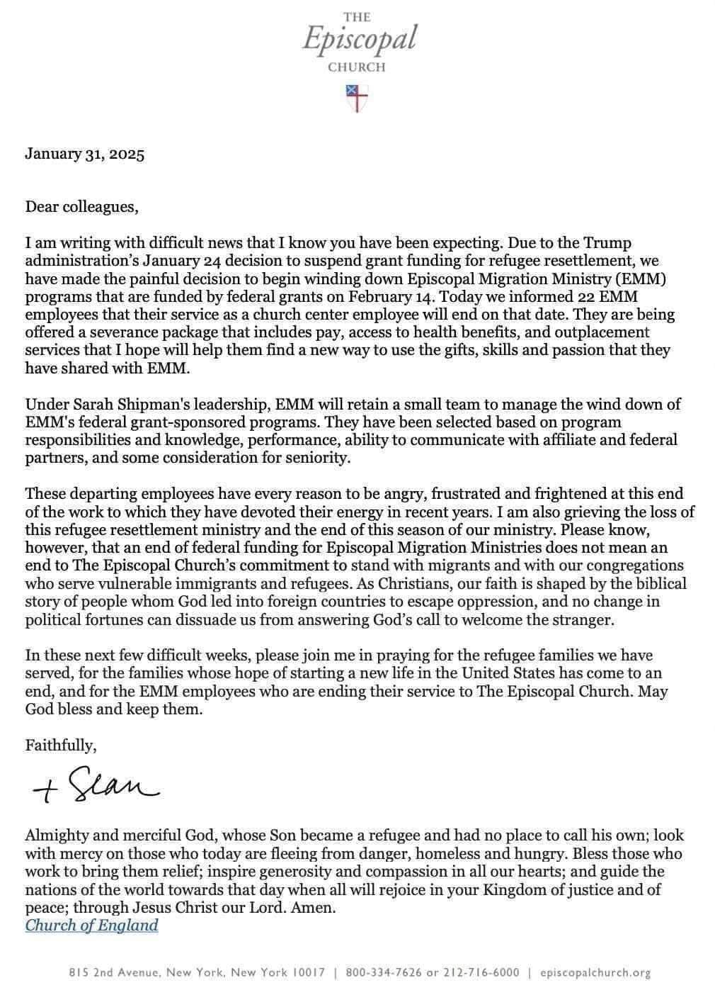 Episcopal Migration Ministries shutting down in wake of Trump's ...